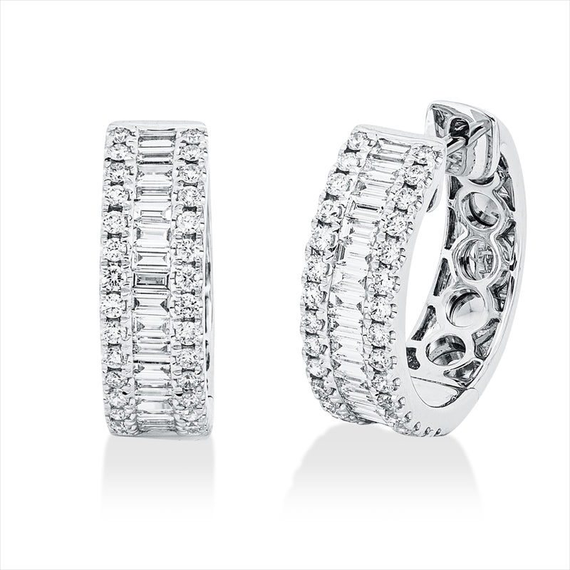 Creolen    aus 750/-18 Karat Weißgold mit 95 Diamanten 0