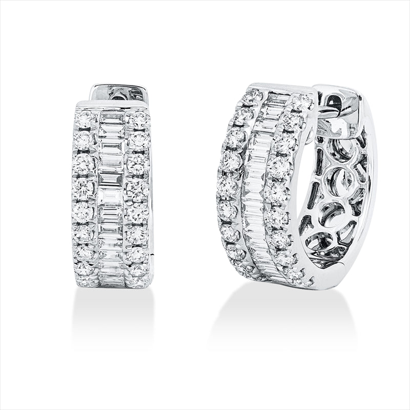 Creolen    aus 750/-18 Karat Weißgold mit 68 Diamanten 0