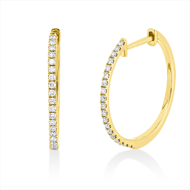 Creolen    aus 750/-18 Karat Gelbgold mit 38 Diamanten 0