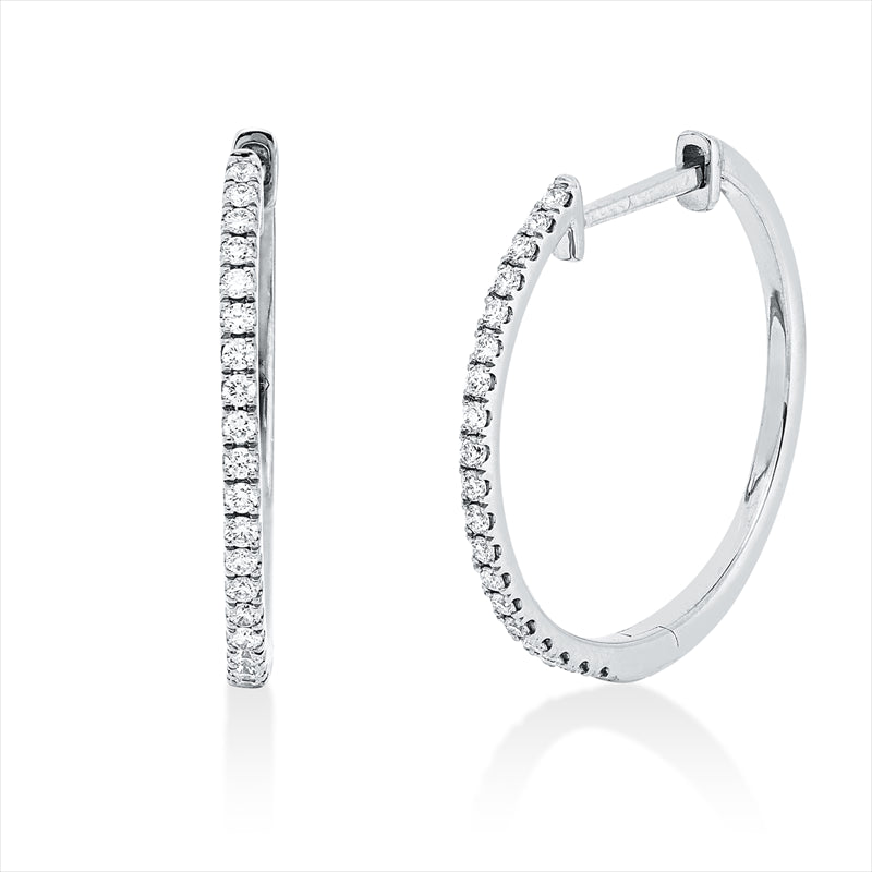 Creolen    aus 750/-18 Karat Weißgold mit 38 Diamanten 0