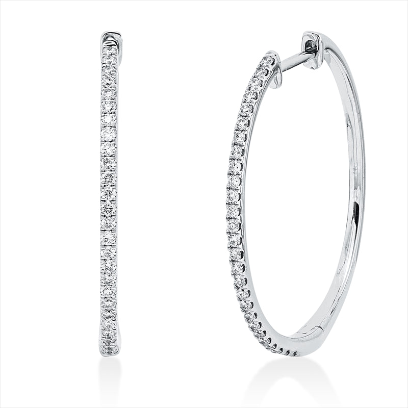 Creolen    aus 750/-18 Karat Weißgold mit 54 Diamanten 0