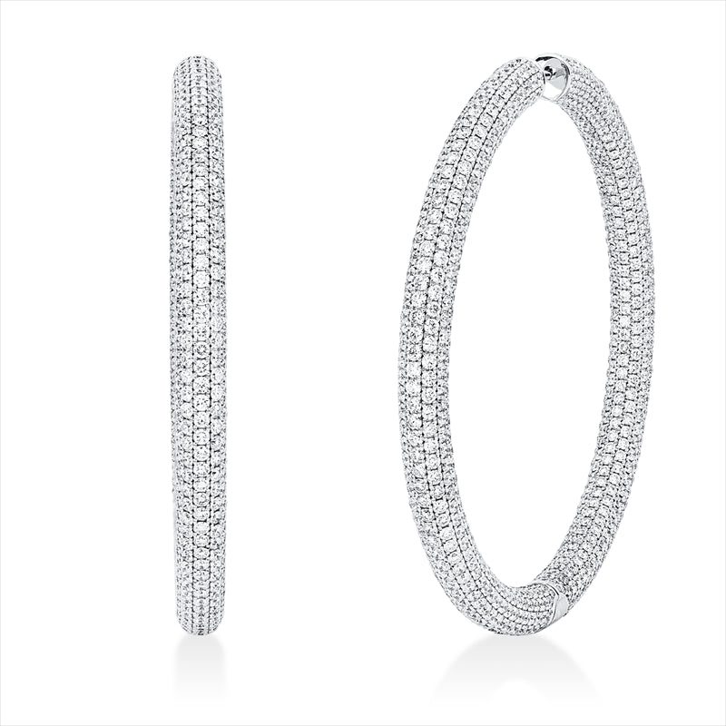 Creolen    aus 750/-18 Karat Weißgold mit 2156 Diamanten 23