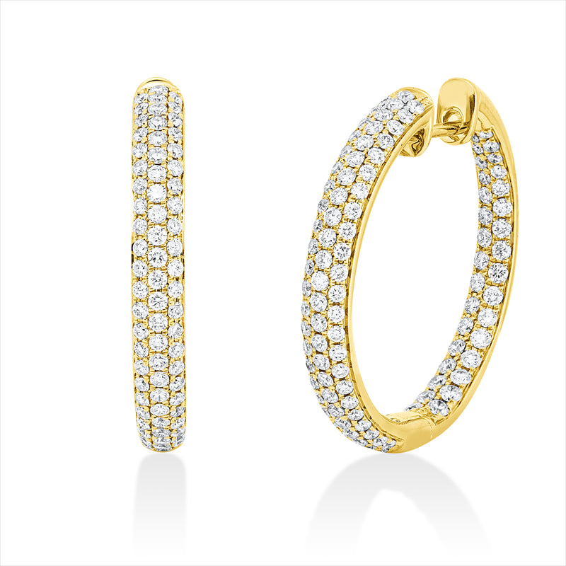 Creolen    aus 750/-18 Karat Gelbgold mit 204 Diamanten 1