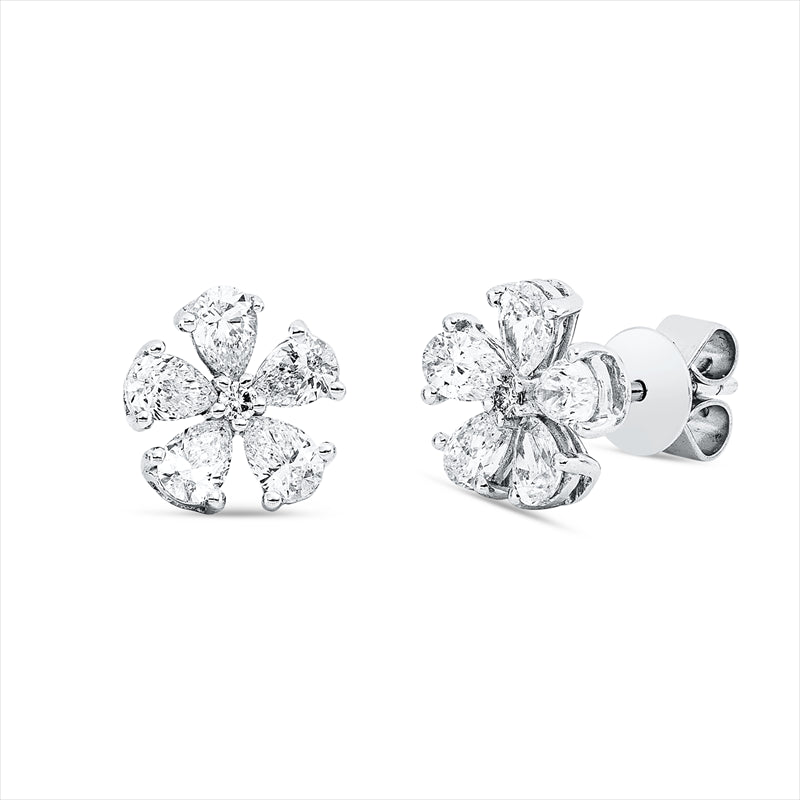 Ohrstecker    aus 750/-18 Karat Weißgold mit 12 Diamanten 1