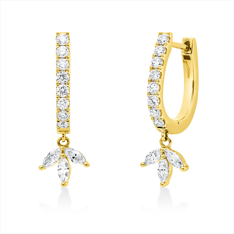 Creolen    aus 750/-18 Karat Gelbgold mit 22 Diamanten 0