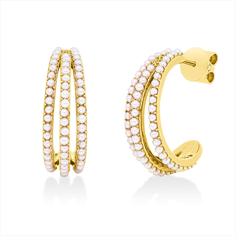 Ohrstecker   mit Süßwasserperle aus 750/-18 Karat Gelbgold  