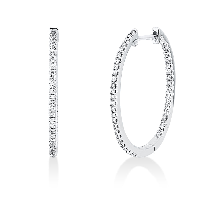 Creolen    aus 750/-18 Karat Weißgold mit 86 Diamanten 0