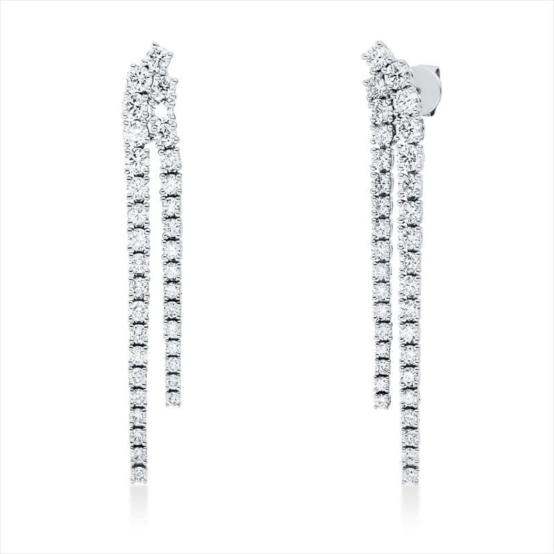 Ohrstecker    aus 750/-18 Karat Weißgold mit 70 Diamanten 3 ct