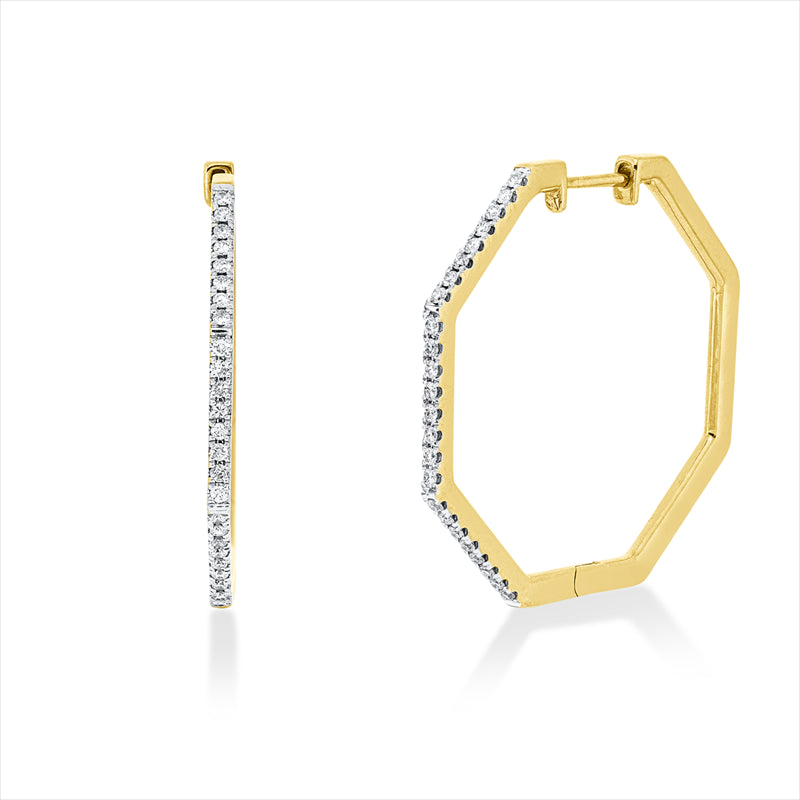 Creolen    aus 750/-18 Karat Gelbgold / Weißgold mit 48 Diamanten 0