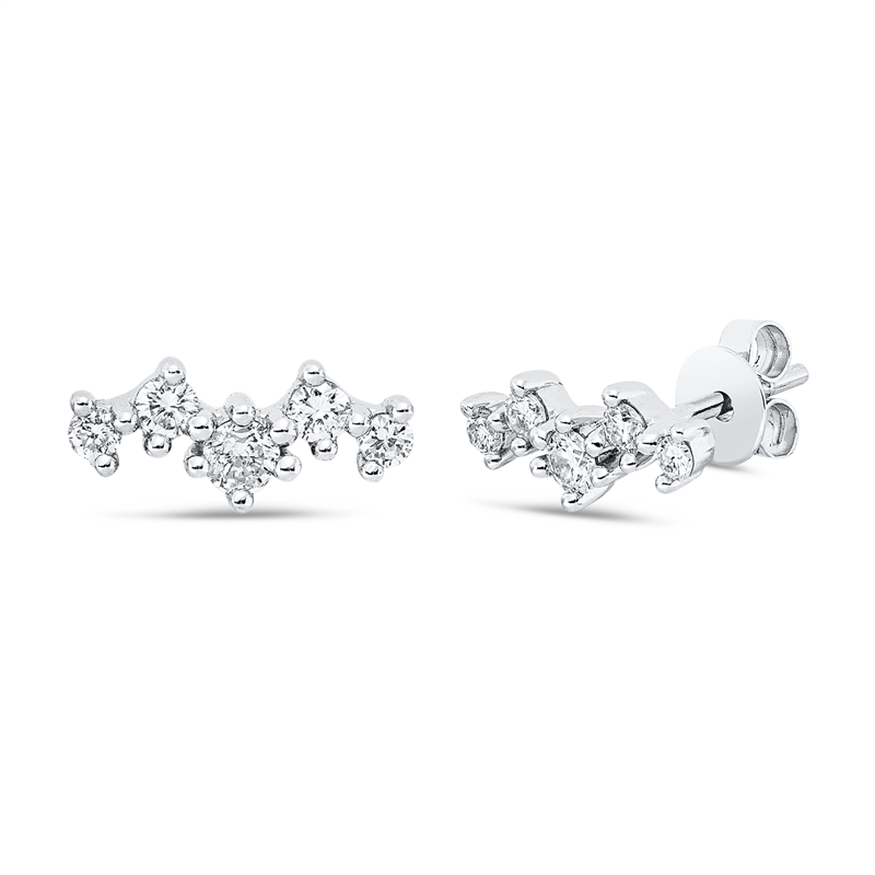 Ohrstecker    aus 750/-18 Karat Weißgold mit 10 Diamanten 0