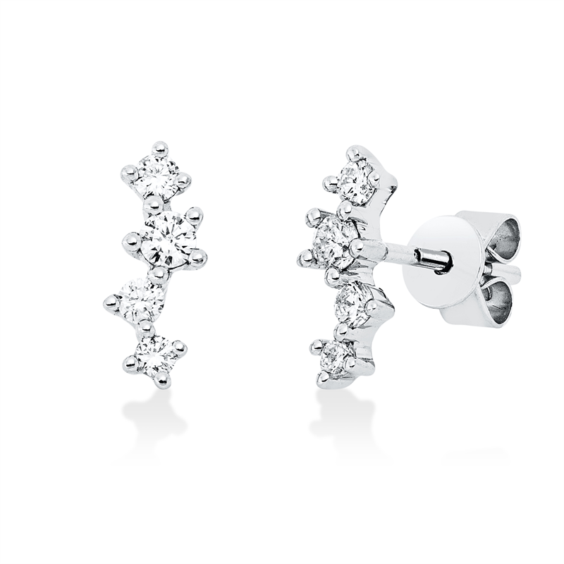 Ohrstecker    aus 750/-18 Karat Weißgold mit 8 Diamanten 0
