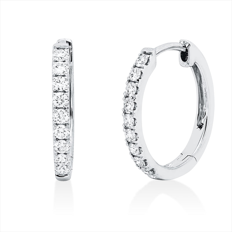 Creolen    aus 750/-18 Karat Weißgold mit 18 Diamanten 0