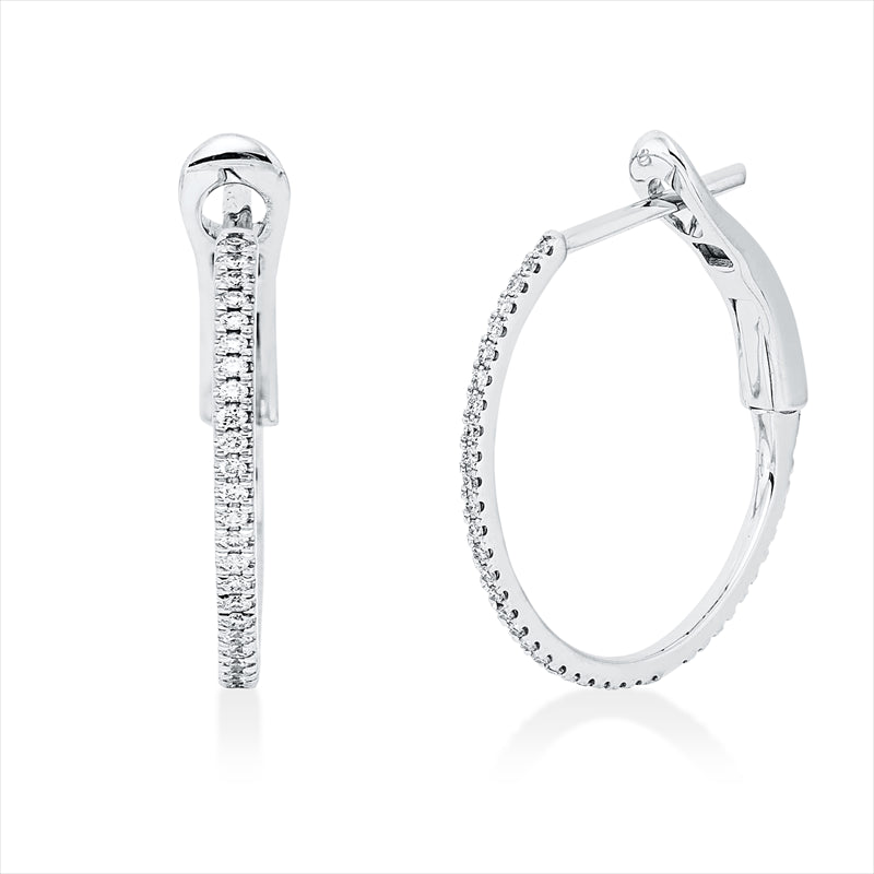 Creolen    aus 750/-18 Karat Weißgold mit 80 Diamanten 0