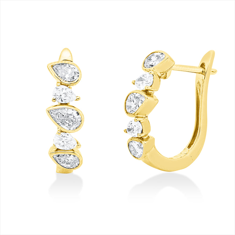 Creolen    aus 750/-18 Karat Gelbgold mit 10 Diamanten 1