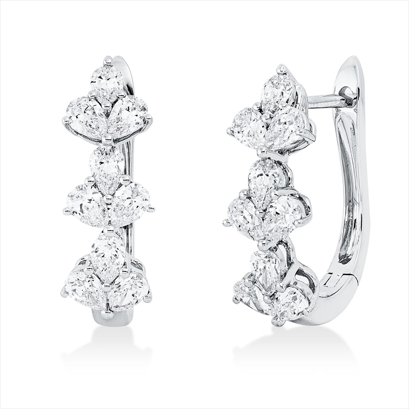 Creolen    aus 750/-18 Karat Weißgold mit 18 Diamanten 1