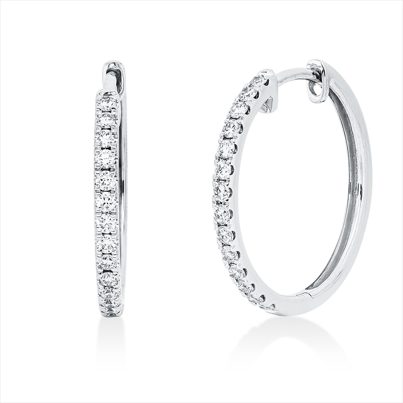 Creolen    aus 750/-18 Karat Weißgold mit 28 Diamanten 0