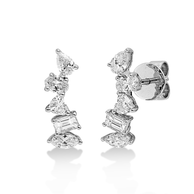 Ohrstecker    aus 750/-18 Karat Weißgold mit 10 Diamanten 0