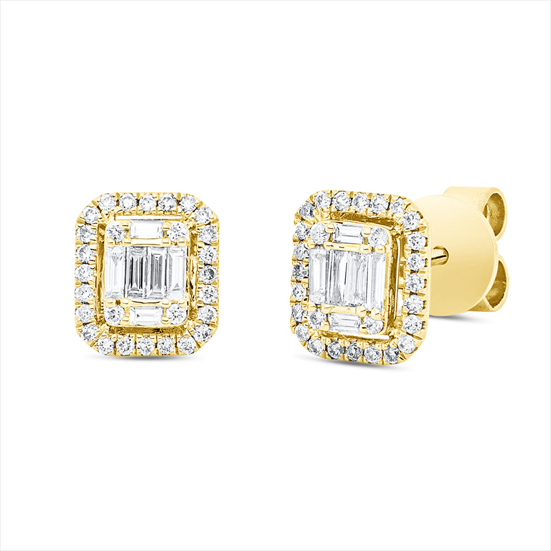 Ohrstecker    aus 750/-18 Karat Gelbgold mit 68 Diamanten 0