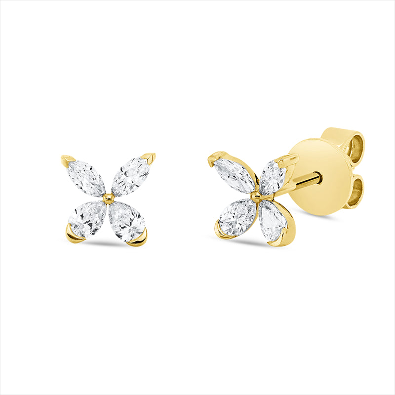 Ohrstecker    aus 750/-18 Karat Gelbgold mit 8 Diamanten 0