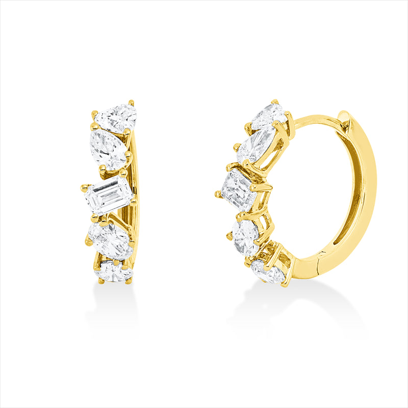 Ohrstecker    aus 750/-18 Karat Gelbgold mit 10 Diamanten 1