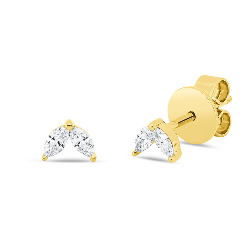 Ohrstecker    aus 750/-18 Karat Gelbgold mit 4 Diamanten 0