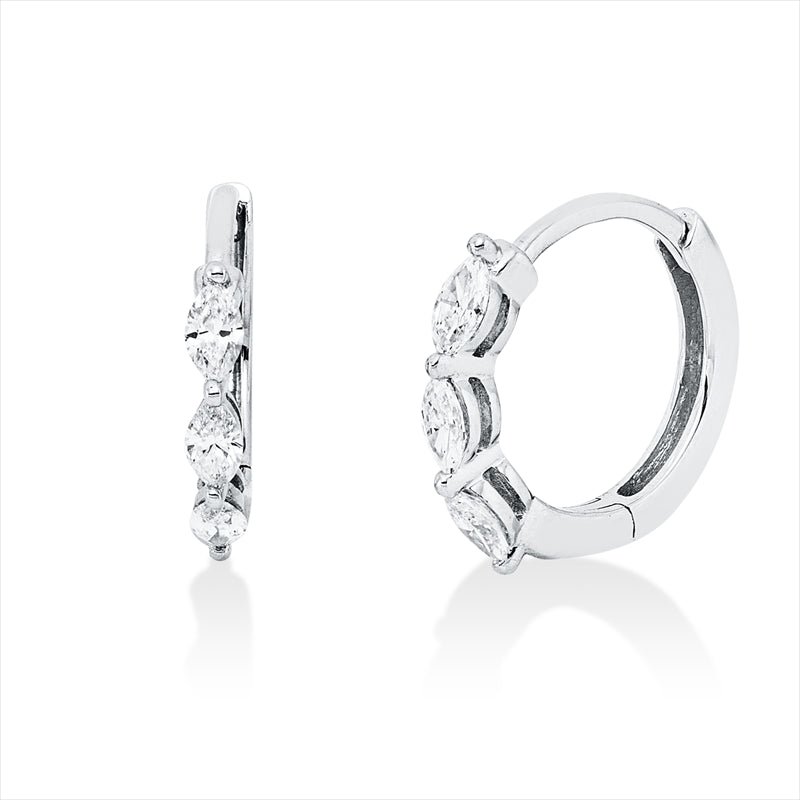 Creolen    aus 750/-18 Karat Weißgold mit 6 Diamanten 0