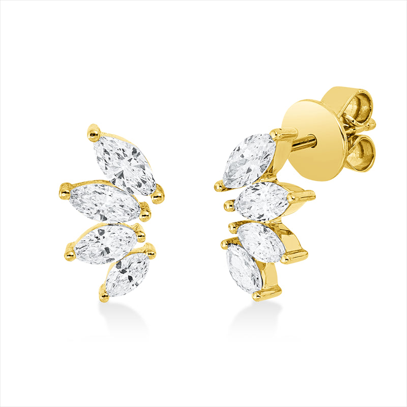 Ohrstecker    aus 750/-18 Karat Gelbgold mit 8 Diamanten 0