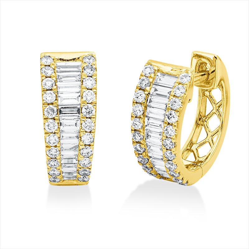 Creolen    aus 750/-18 Karat Gelbgold mit 68 Diamanten 0