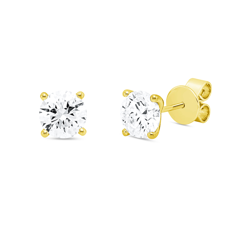 Ohrstecker    aus 750/-18 Karat Gelbgold mit 2 Diamanten 2 ct