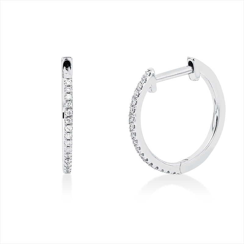 Creolen    aus 750/-18 Karat Weißgold mit 36 Diamanten 0