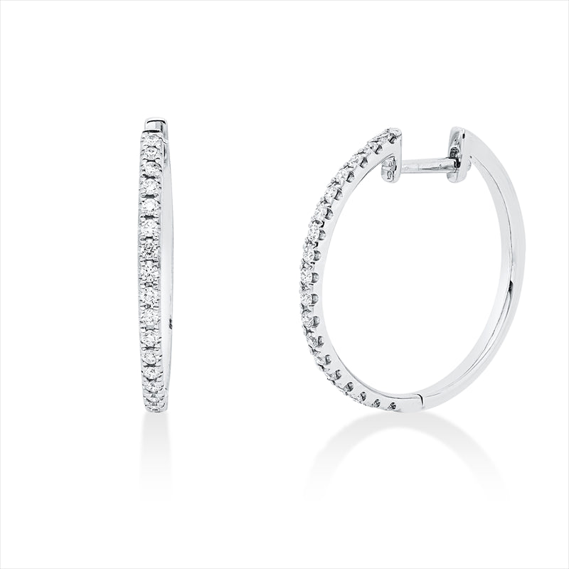 Creolen    aus 750/-18 Karat Weißgold mit 36 Diamanten 0