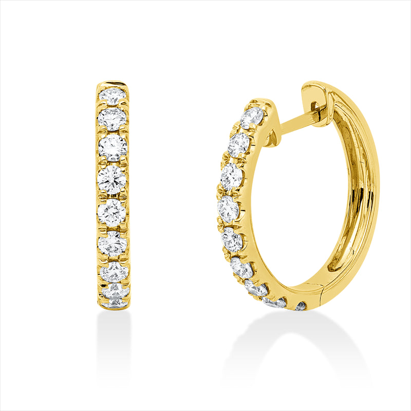 Creolen    aus 750/-18 Karat Gelbgold mit 18 Diamanten 0