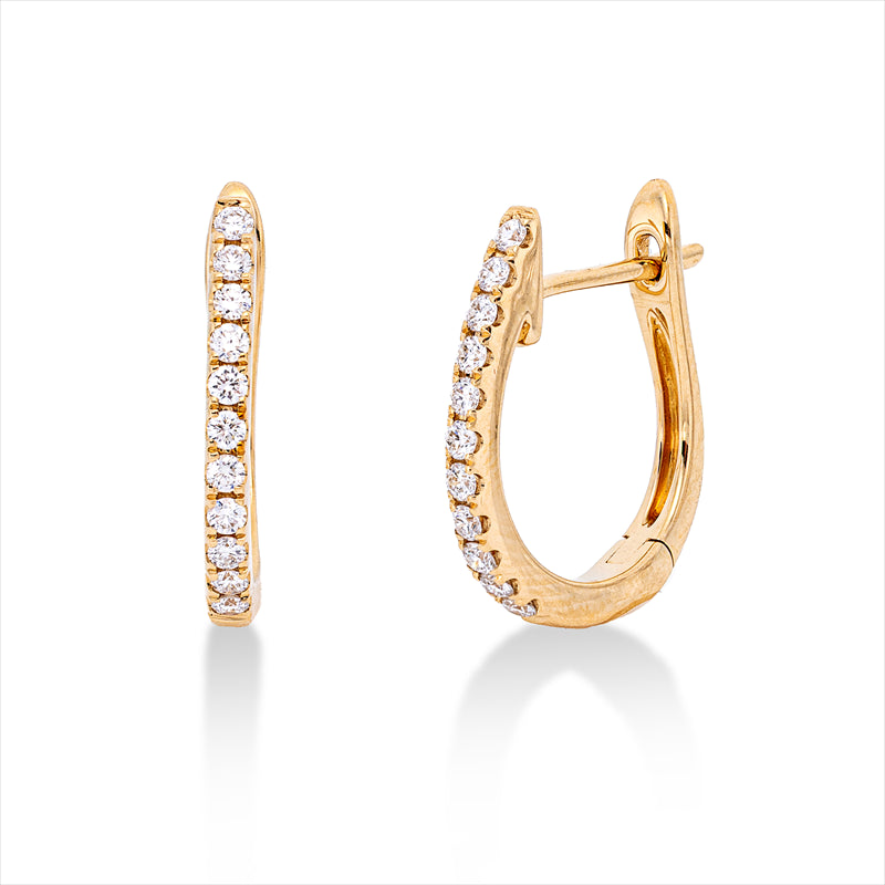 Creolen    aus 750/-18 Karat Gelbgold mit 22 Diamanten 0