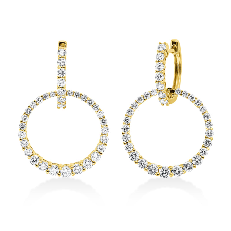 Creolen    aus 750/-18 Karat Gelbgold mit 68 Diamanten 2