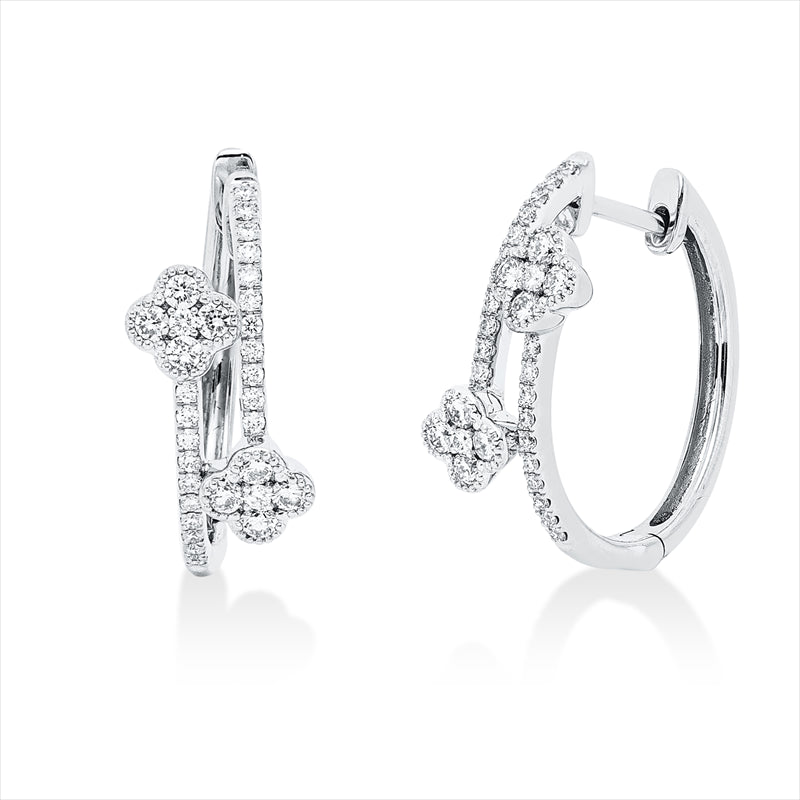 Creolen    aus 750/-18 Karat Weißgold mit 62 Diamanten 0