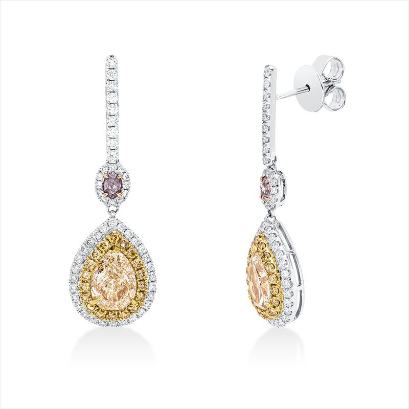 Ohrschmuck    aus 750/-18 Karat Weißgold / Gelbgold / Rotgold mit 138 Diamanten 3