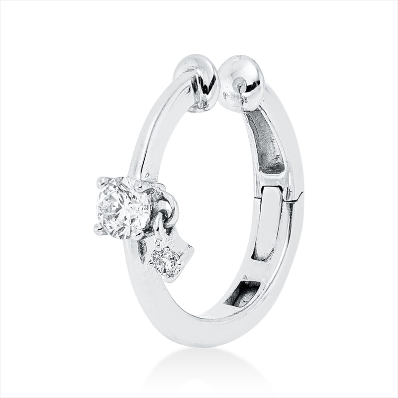 Creolen    aus 750/-18 Karat Weißgold mit 2 Diamanten 0