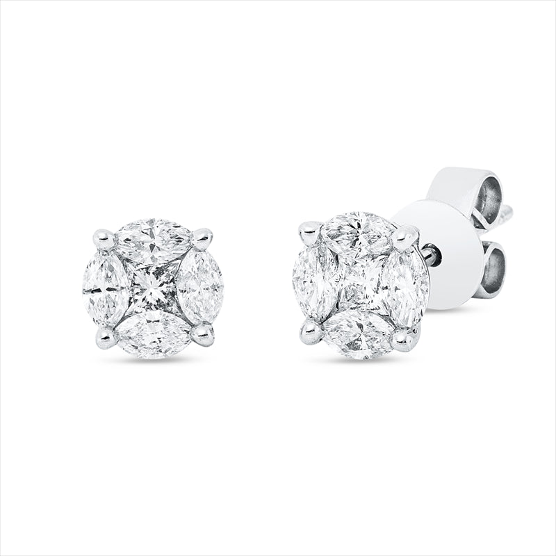 Ohrstecker    aus 750/-18 Karat Weißgold mit 10 Diamanten 0