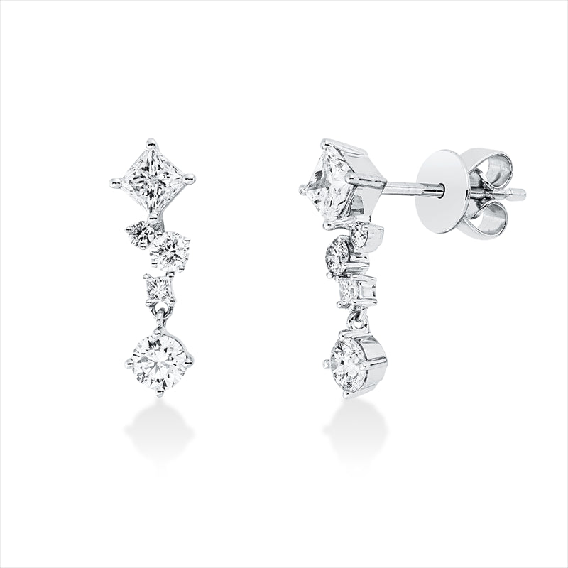 Ohrstecker    aus 750/-18 Karat Weißgold mit 10 Diamanten 0