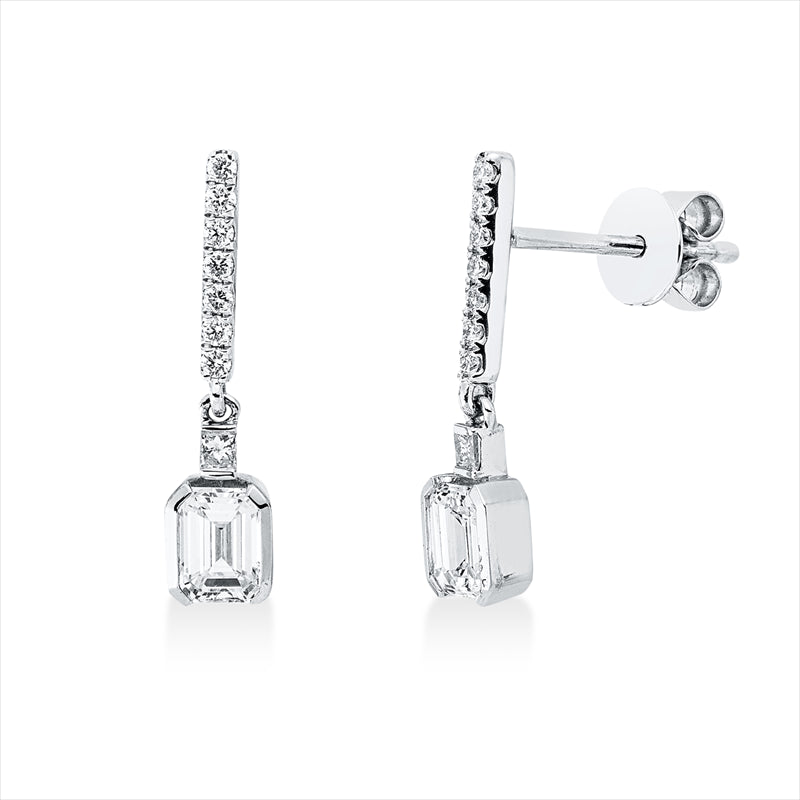 Ohrstecker    aus 750/-18 Karat Weißgold mit 18 Diamanten 0