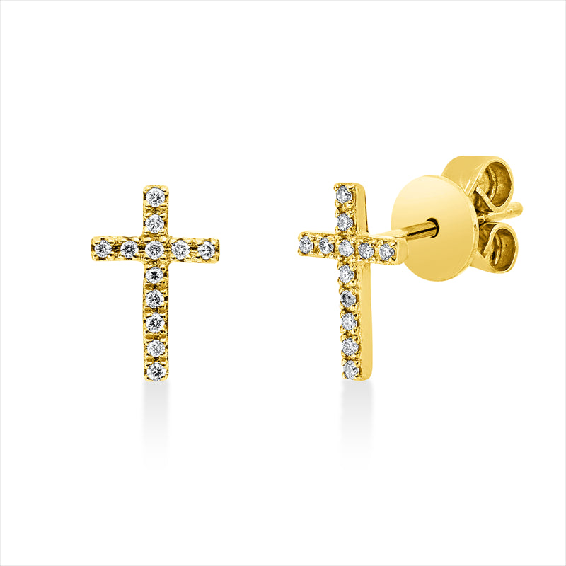 Ohrstecker    aus 750/-18 Karat Gelbgold mit 24 Diamanten 0