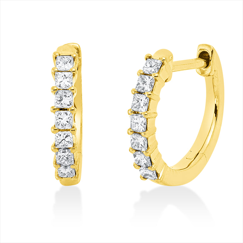 Creolen    aus 750/-18 Karat Gelbgold mit 14 Diamanten 0