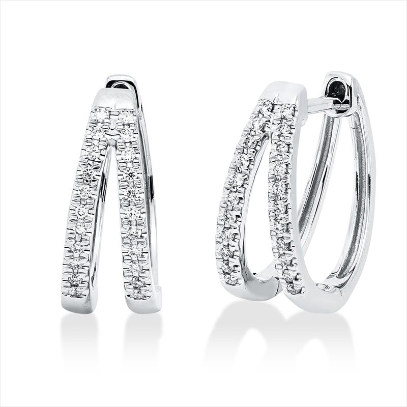 Creolen    aus 750/-18 Karat Weißgold mit 44 Diamanten 0