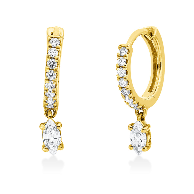 Creolen    aus 750/-18 Karat Gelbgold mit 18 Diamanten 0