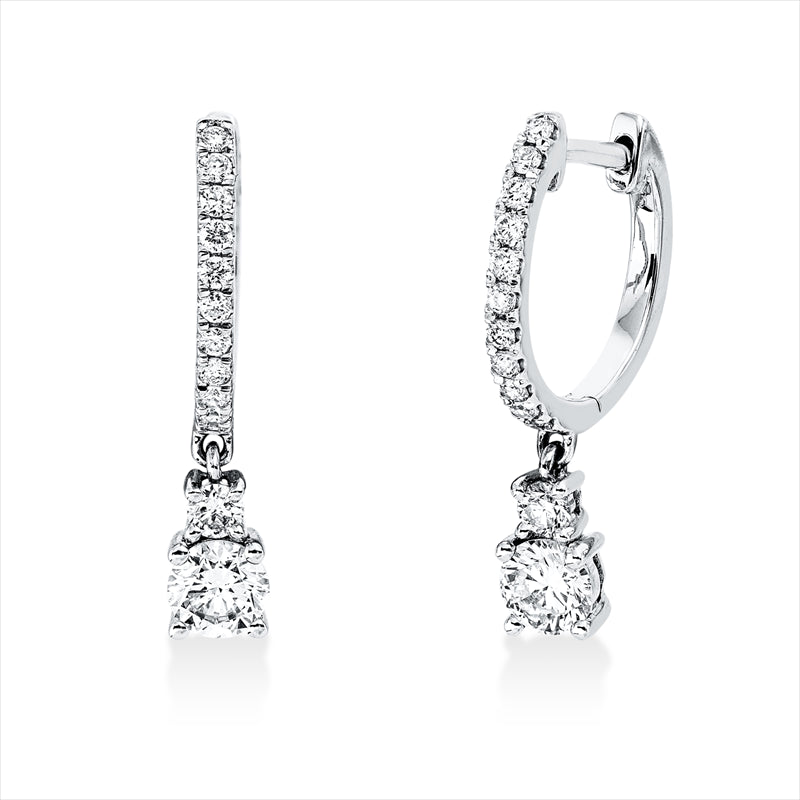 Creolen    aus 750/-18 Karat Weißgold mit 26 Diamanten 0