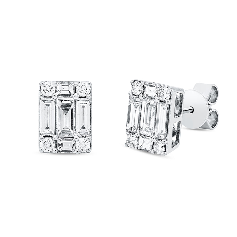 Ohrstecker    aus 750/-18 Karat Weißgold mit 18 Diamanten 1