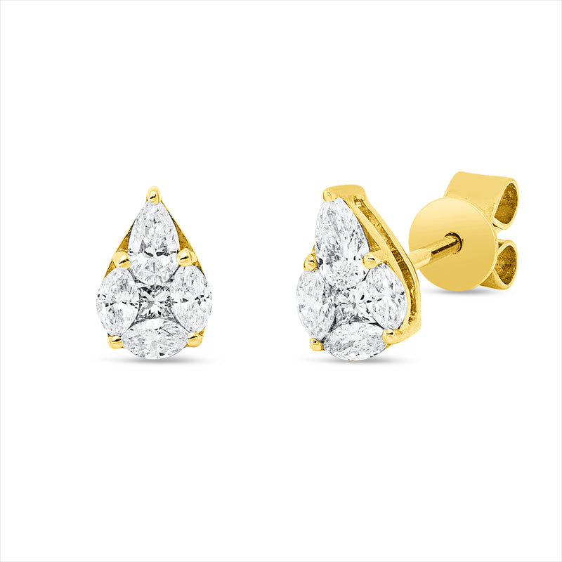 Ohrstecker    aus 750/-18 Karat Gelbgold mit 10 Diamanten 0