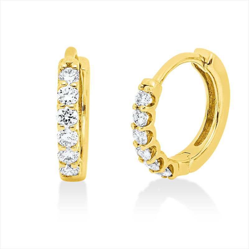 Creolen    aus 750/-18 Karat Gelbgold mit 12 Diamanten 0