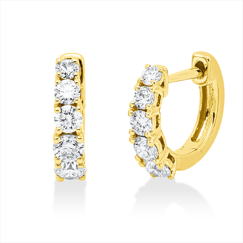 Creolen    aus 750/-18 Karat Gelbgold mit 10 Diamanten 0