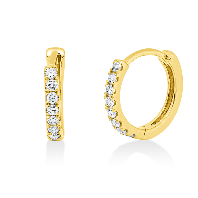 Creolen    aus 750/-18 Karat Gelbgold mit 16 Diamanten 0